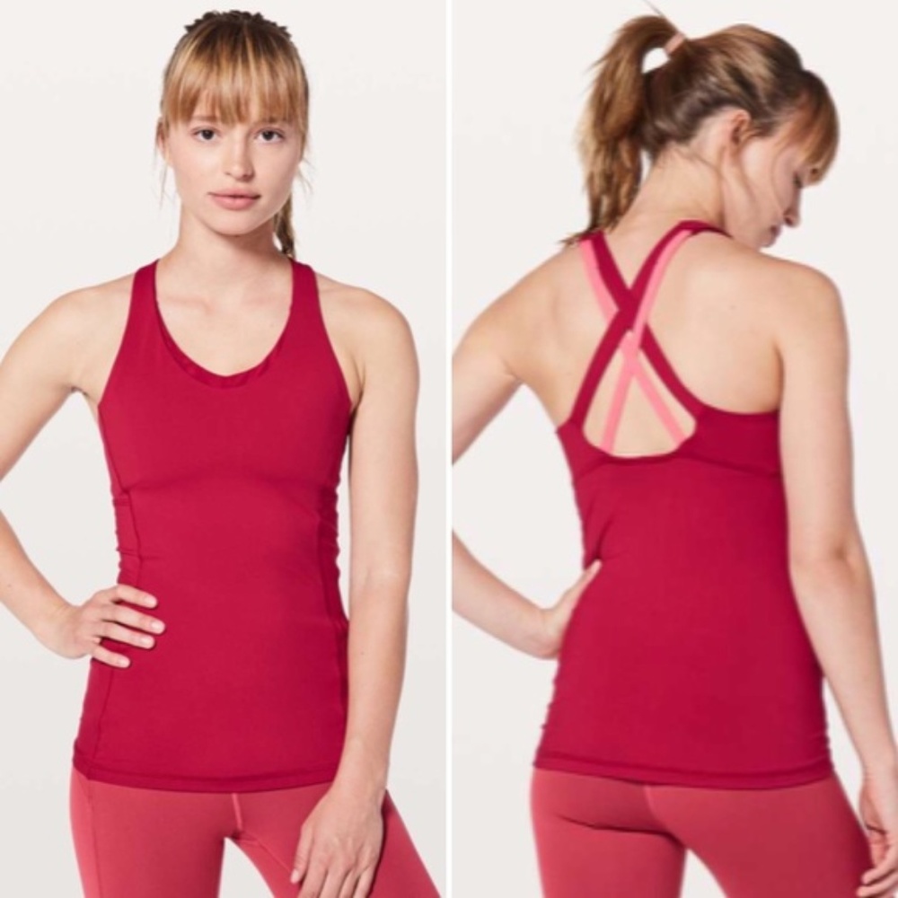 NWT Lululemon Stash n' Run Tank Size 6 RUBR/GLSY